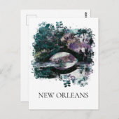 *~* Stadtpark New Orleans Bridge Malerei Postkarte (Vorne/Hinten)