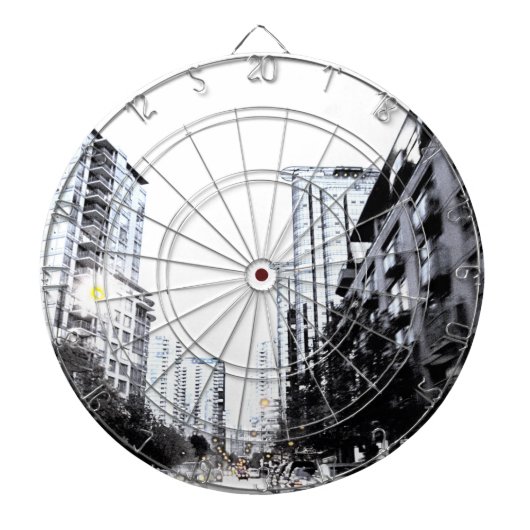 Stadtphoto die Nacht Dartscheibe (vorne)