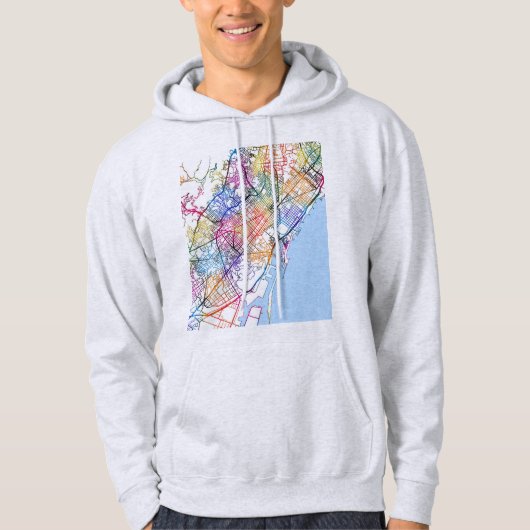 Stadtplan Barcelona Spanien Hoodie (Vorderseite)