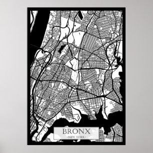 Stadtplan Bronx USA Poster