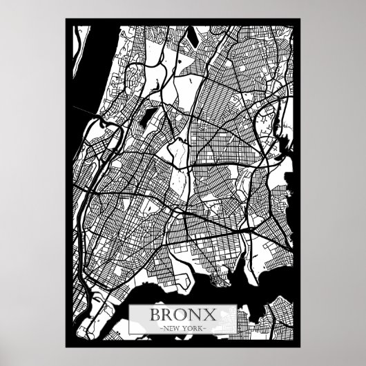 Stadtplan Bronx USA Poster (Vorne)