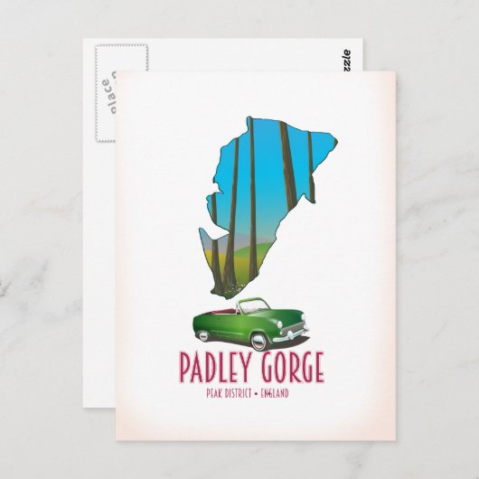 Stadtplan für die Piazza Padley Gorge Postkarte (Vorne/Hinten)