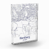 Stadtplan Hamburg - Deutschland - Akrylblock Fotoblock (Links)