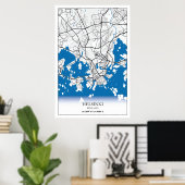 Stadtplan Helsinki Finnland Koordinaten Reise Poster (Heimbüro)