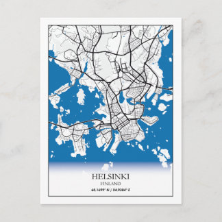 Stadtplan Helsinki Finnland Koordinaten Reise Postkarte