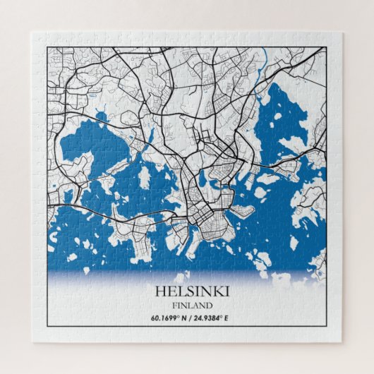 Stadtplan Helsinki Finnland Koordinaten Reise Puzzle (Vertikal)