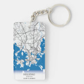Stadtplan Helsinki Finnland Koordinaten Reise Schlüsselanhänger (Rückseite)