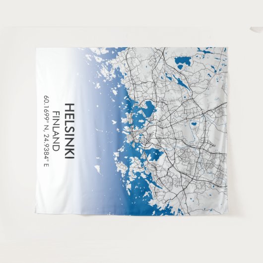 Stadtplan Helsinki Finnland - Reise Wandteppich (Vorderseite (Horizontal))