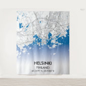 Stadtplan Helsinki Finnland - Reise Wandteppich (Vorderseite)