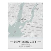 Stadtplan im klassischen Stil von New York City, U Poster (Vorderseite)
