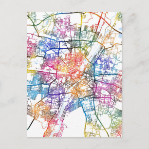 Stadtplan München Deutschland Postkarte
