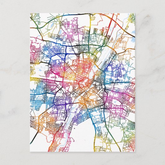 Stadtplan München Deutschland Postkarte (Vorderseite)