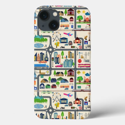 Stadtplan-Muster Case-Mate iPhone Hülle (Rückseite)