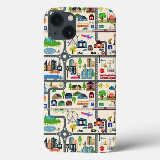 Stadtplan-Muster Case-Mate iPhone Hülle (Rückseite)