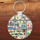 Stadtplan-Muster Schlüsselanhänger (Vorderseite)