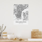 Stadtplan Philadelphia Poster (Küche)