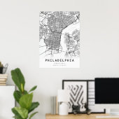 Stadtplan Philadelphia Poster (Heimbüro)