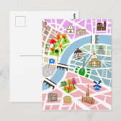 Stadtplan Postkarte (Vorne/Hinten)