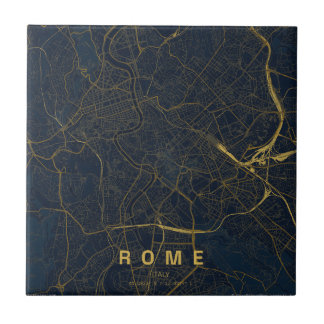 Stadtplan Rom Italien Minimales Design Fliese