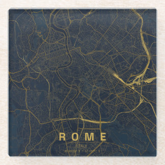Stadtplan Rom Italien Minimales Design Glasuntersetzer