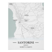 Stadtplan Santorini im klassischen Stil, Griechenl Poster (Vorderseite)