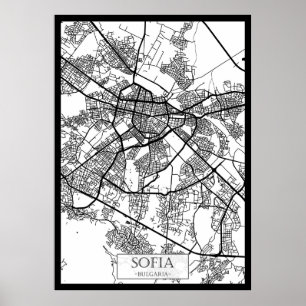 Stadtplan Sofia Bulgarien Poster