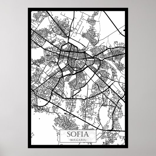 Stadtplan Sofia Bulgarien Poster (Vorne)