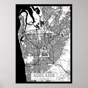 Stadtplan von Adelaide Australien Poster