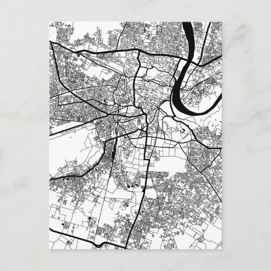 Stadtplan von Agra Uttar Pradesh Postkarte (Vorderseite)