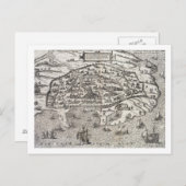 Stadtplan von Alexandria in Ägypten, c.1625 (Gravu Postkarte (Vorne/Hinten)