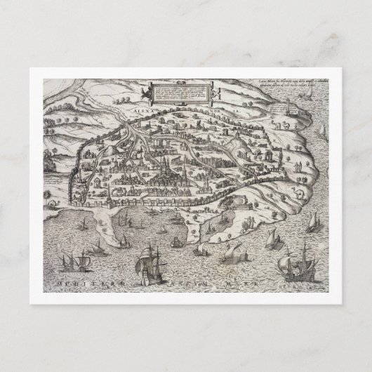 Stadtplan von Alexandria in Ägypten, c.1625 (Gravu Postkarte (Vorderseite)