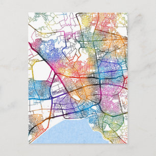 Stadtplan von Antalya Türkei Postkarte