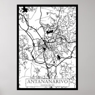 Stadtplan von Antananarivo Madagaskar Poster