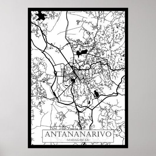 Stadtplan von Antananarivo Madagaskar Poster (Vorne)