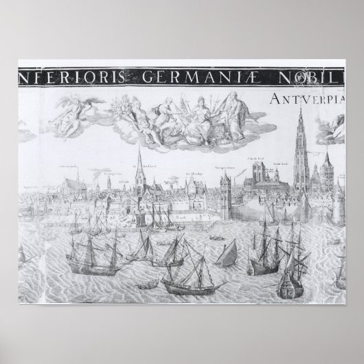 Stadtplan von Antwerpen, 1549 Poster (Vorne)