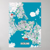 Stadtplan von Auckland, Neuseeland Poster (Vorne)