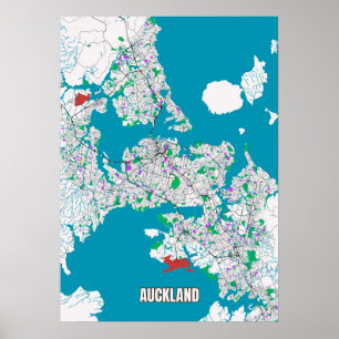 Stadtplan von Auckland, Neuseeland Poster