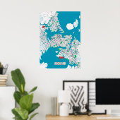 Stadtplan von Auckland, Neuseeland Poster (Heimbüro)