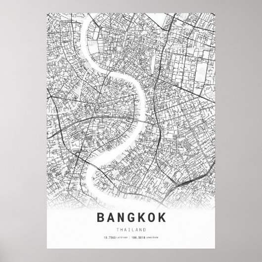 Stadtplan von Bangkok Poster (Vorne)