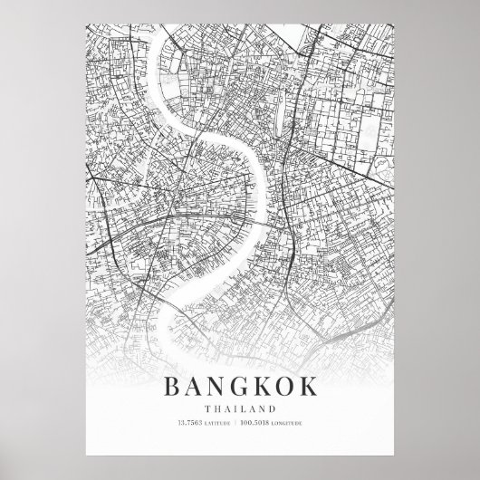 Stadtplan von Bangkok Poster (Vorne)