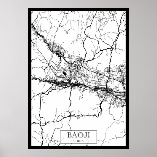 Stadtplan von Baoji, China Poster (Vorne)
