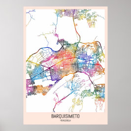Stadtplan von Barquisimeto Venezuela Poster