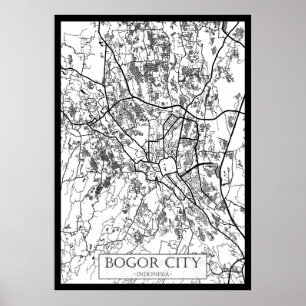 Stadtplan von Bogor, Indonesien Poster