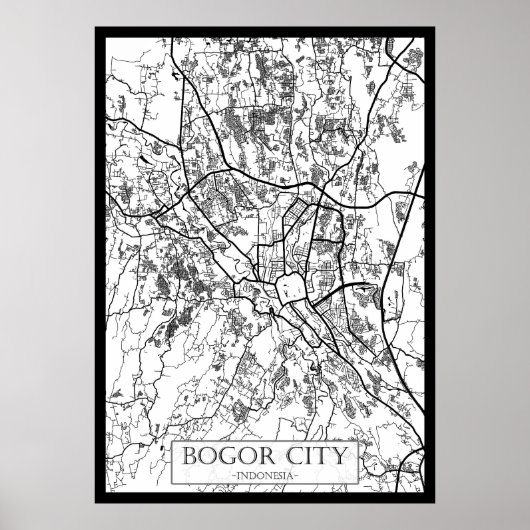 Stadtplan von Bogor, Indonesien Poster (Vorne)