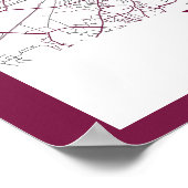 Stadtplan von Bordeaux Frankreich Poster (Ecke)