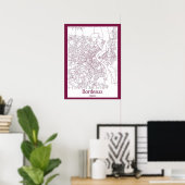 Stadtplan von Bordeaux Frankreich Poster (Heimbüro)
