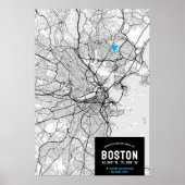 Stadtplan von Boston mit Ihrem Standort Poster (Vorne)