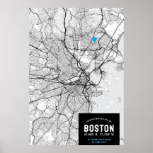 Stadtplan von Boston mit Ihrem Standort