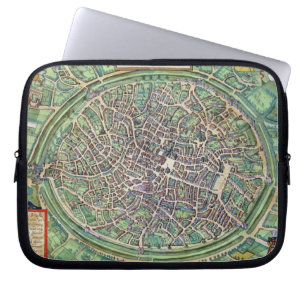 Stadtplan von Brügge, von 'Civitates Orbis Terrar Laptopschutzhülle
