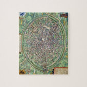 Stadtplan von Brügge, von 'Civitates Orbis Terraru Puzzle (Vertikal)
